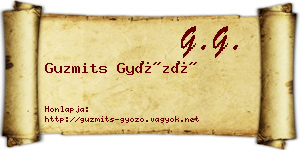 Guzmits Győző névjegykártya
